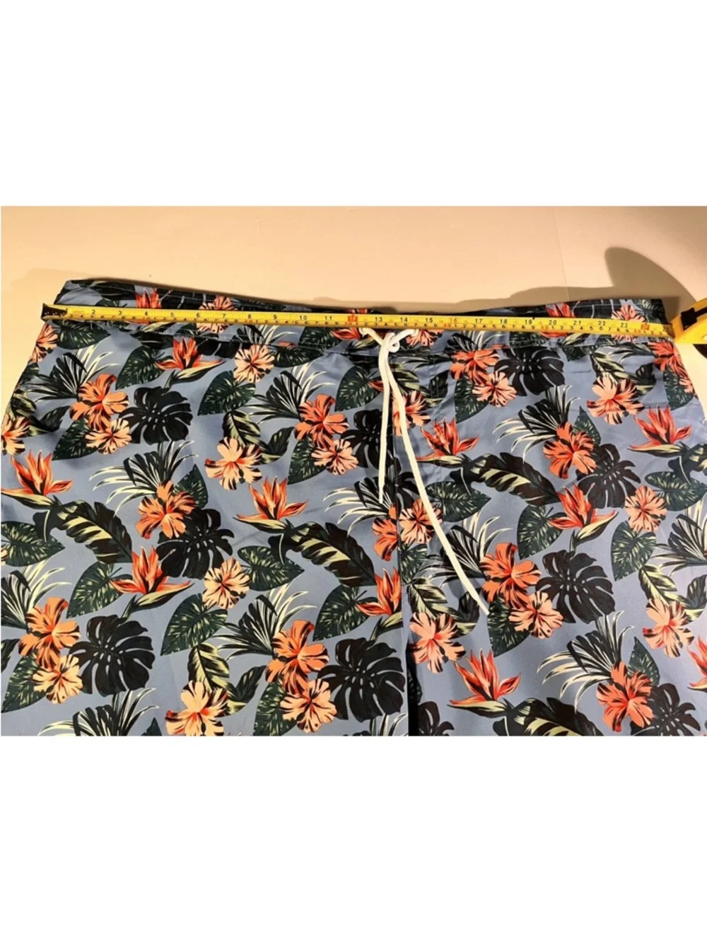 Men's Tropical Floral Swim Trunks - Light Blue
